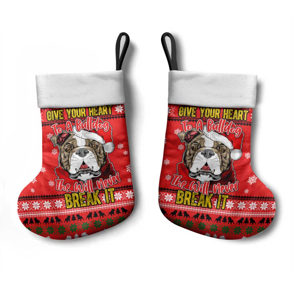 Give Your Heart Pitbull Dog Christmas Stocking Xmas Holiday Patterns - Wonder Print Shop