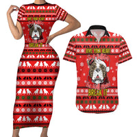 Give Your Heart Pitbull Dog Christmas Couples Matching Short Sleeve Bodycon Dress and Hawaiian Shirt Xmas Holiday Patterns - Wonder Print Shop