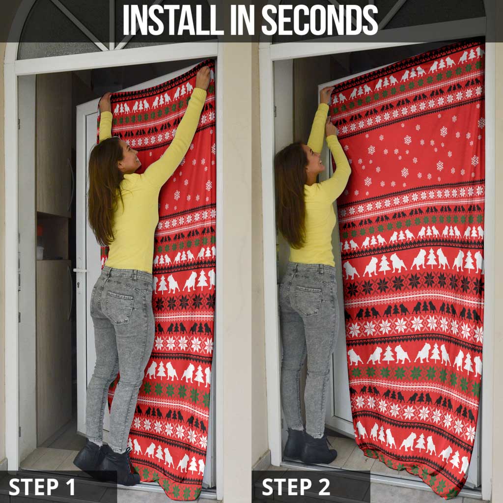 Give Your Heart Pitbull Dog Christmas Door Cover Xmas Holiday Patterns - Wonder Print Shop