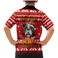 Give Your Heart Pitbull Dog Christmas Family Matching Mermaid Dress and Hawaiian Shirt Xmas Holiday Patterns - Wonder Print Shop