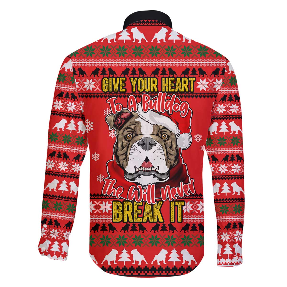 Give Your Heart Pitbull Dog Christmas Family Matching Off The Shoulder Long Sleeve Dress and Hawaiian Shirt Xmas Holiday Patterns - Wonder Print Shop