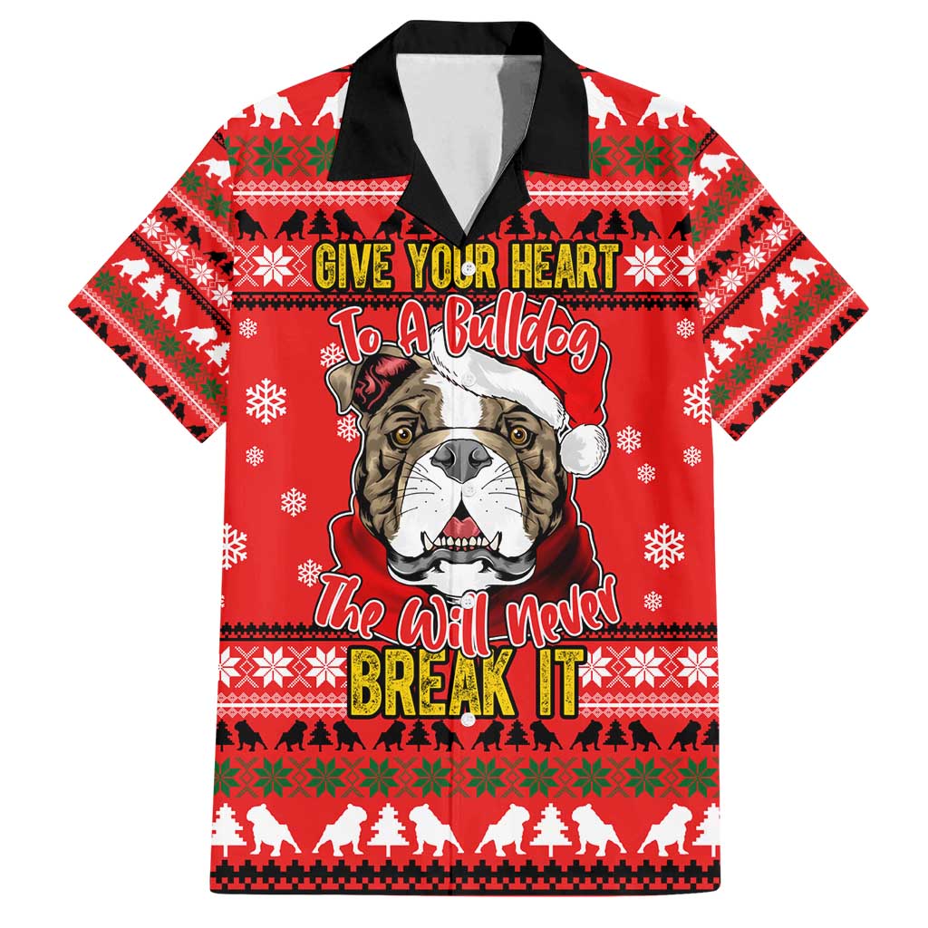 Give Your Heart Pitbull Dog Christmas Family Matching Off Shoulder Maxi Dress and Hawaiian Shirt Xmas Holiday Patterns - Wonder Print Shop