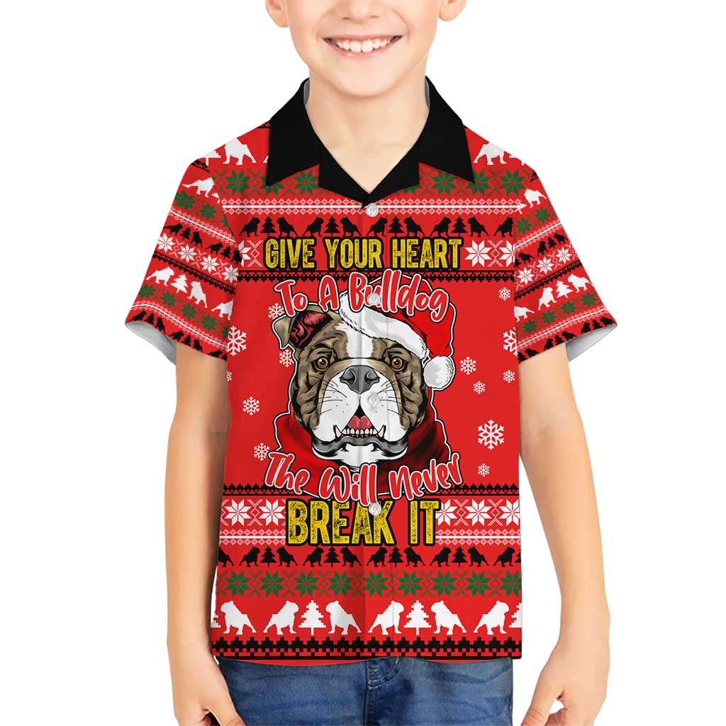 Give Your Heart Pitbull Dog Christmas Family Matching Off Shoulder Maxi Dress and Hawaiian Shirt Xmas Holiday Patterns - Wonder Print Shop