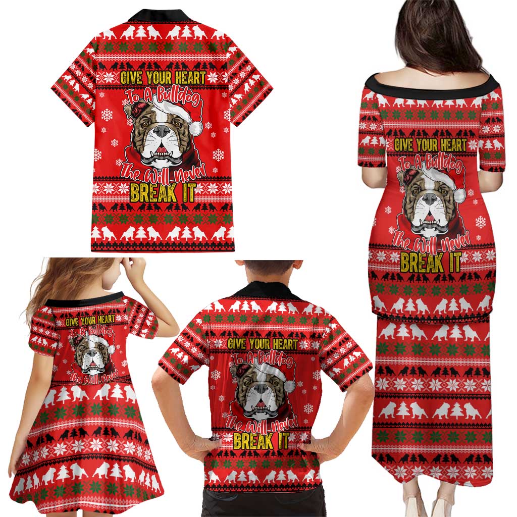 Give Your Heart Pitbull Dog Christmas Family Matching Puletasi and Hawaiian Shirt Xmas Holiday Patterns - Wonder Print Shop
