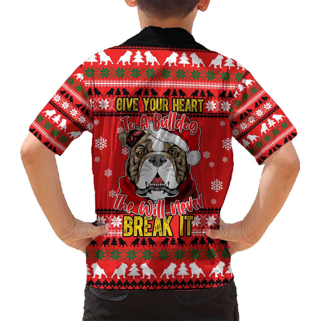 Give Your Heart Pitbull Dog Christmas Family Matching Short Sleeve Bodycon Dress and Hawaiian Shirt Xmas Holiday Patterns - Wonder Print Shop