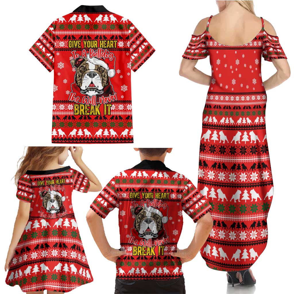 Give Your Heart Pitbull Dog Christmas Family Matching Summer Maxi Dress and Hawaiian Shirt Xmas Holiday Patterns - Wonder Print Shop