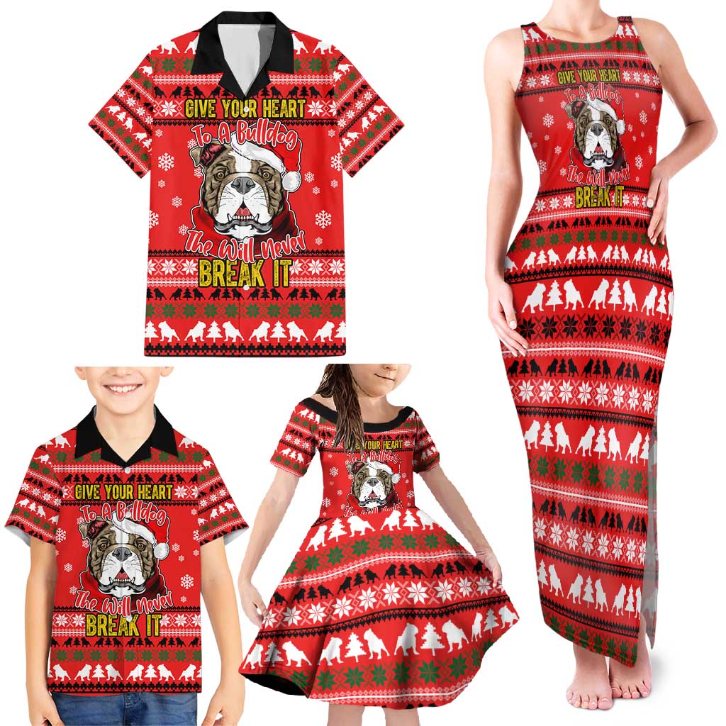 Give Your Heart Pitbull Dog Christmas Family Matching Tank Maxi Dress and Hawaiian Shirt Xmas Holiday Patterns - Wonder Print Shop