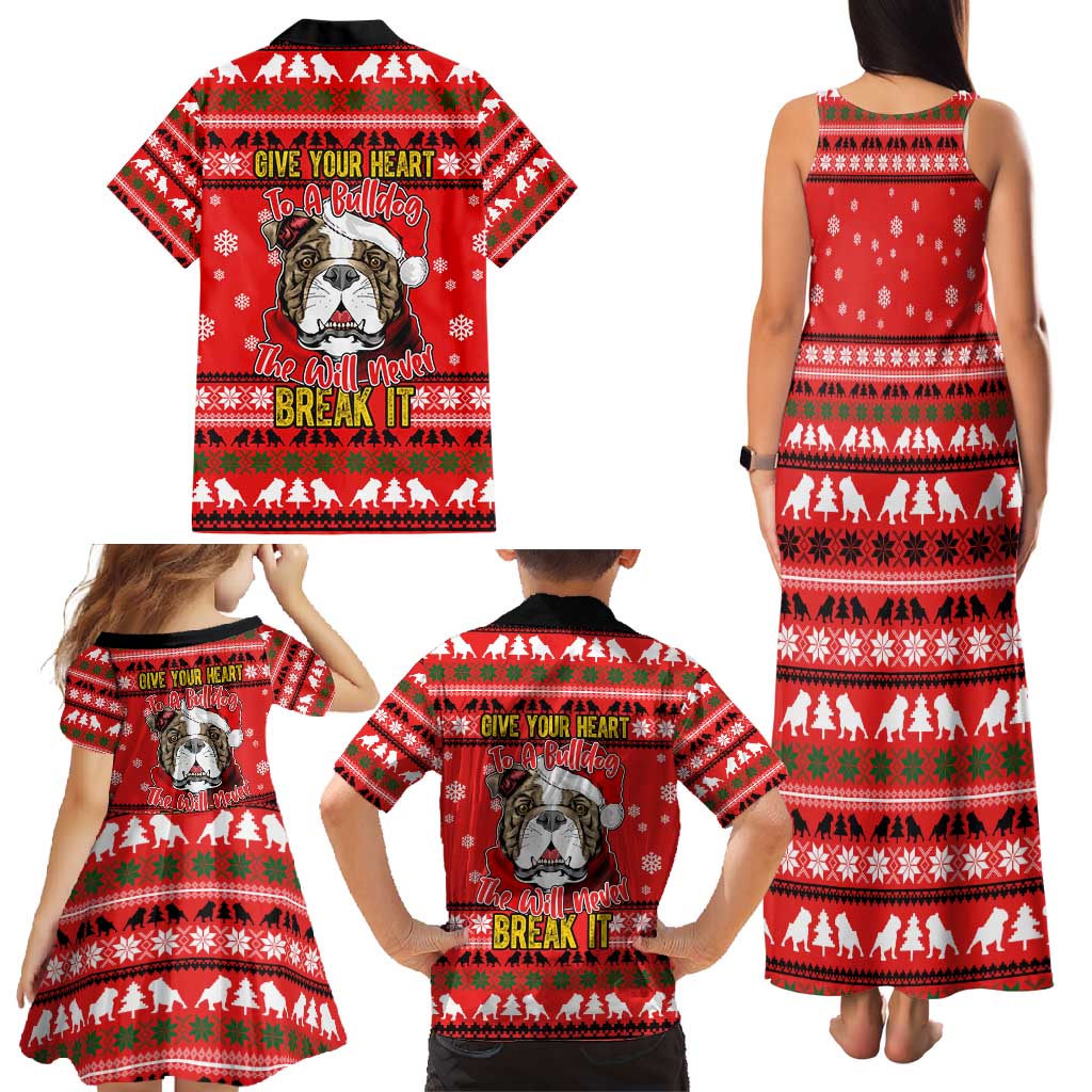Give Your Heart Pitbull Dog Christmas Family Matching Tank Maxi Dress and Hawaiian Shirt Xmas Holiday Patterns - Wonder Print Shop