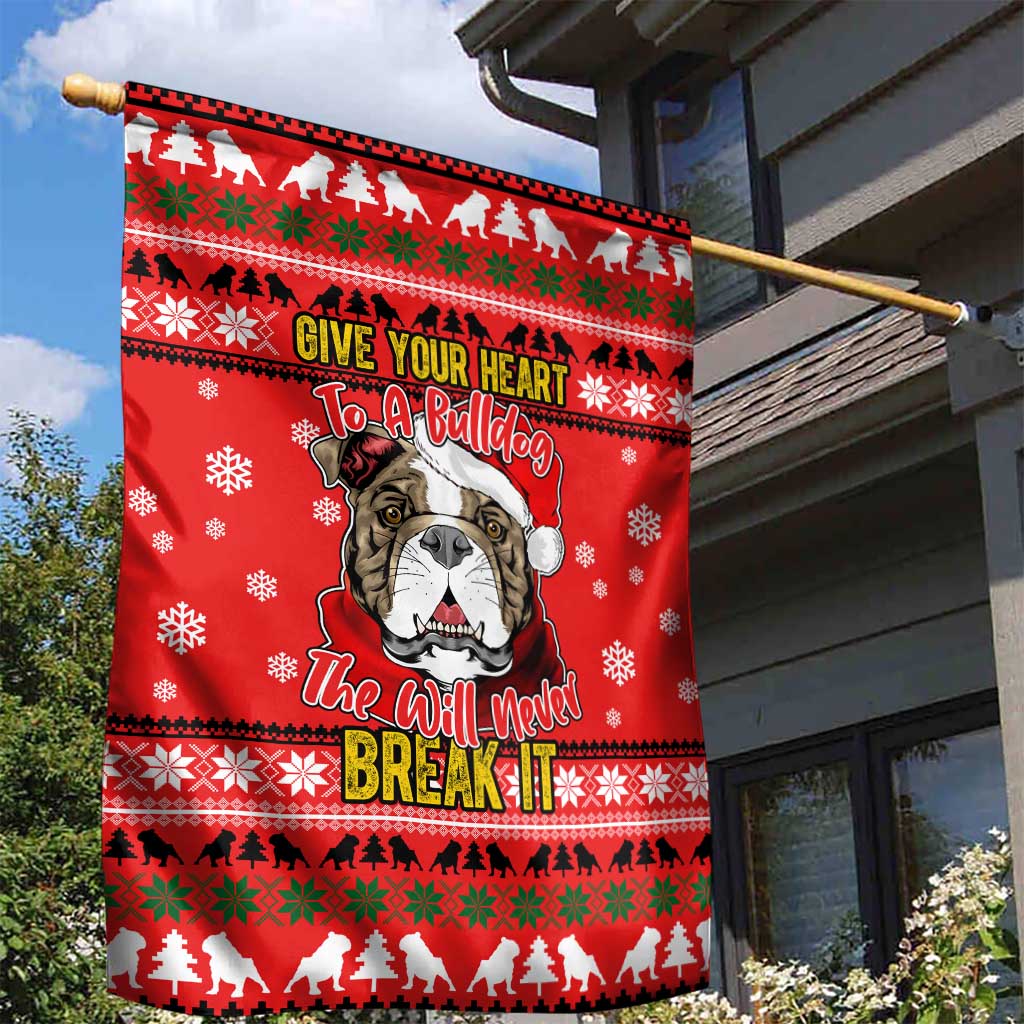 Give Your Heart Pitbull Dog Christmas Garden Flag Xmas Holiday Patterns - Wonder Print Shop