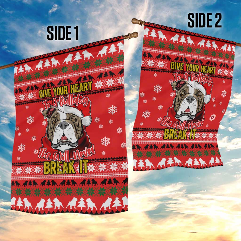 Give Your Heart Pitbull Dog Christmas Garden Flag Xmas Holiday Patterns - Wonder Print Shop