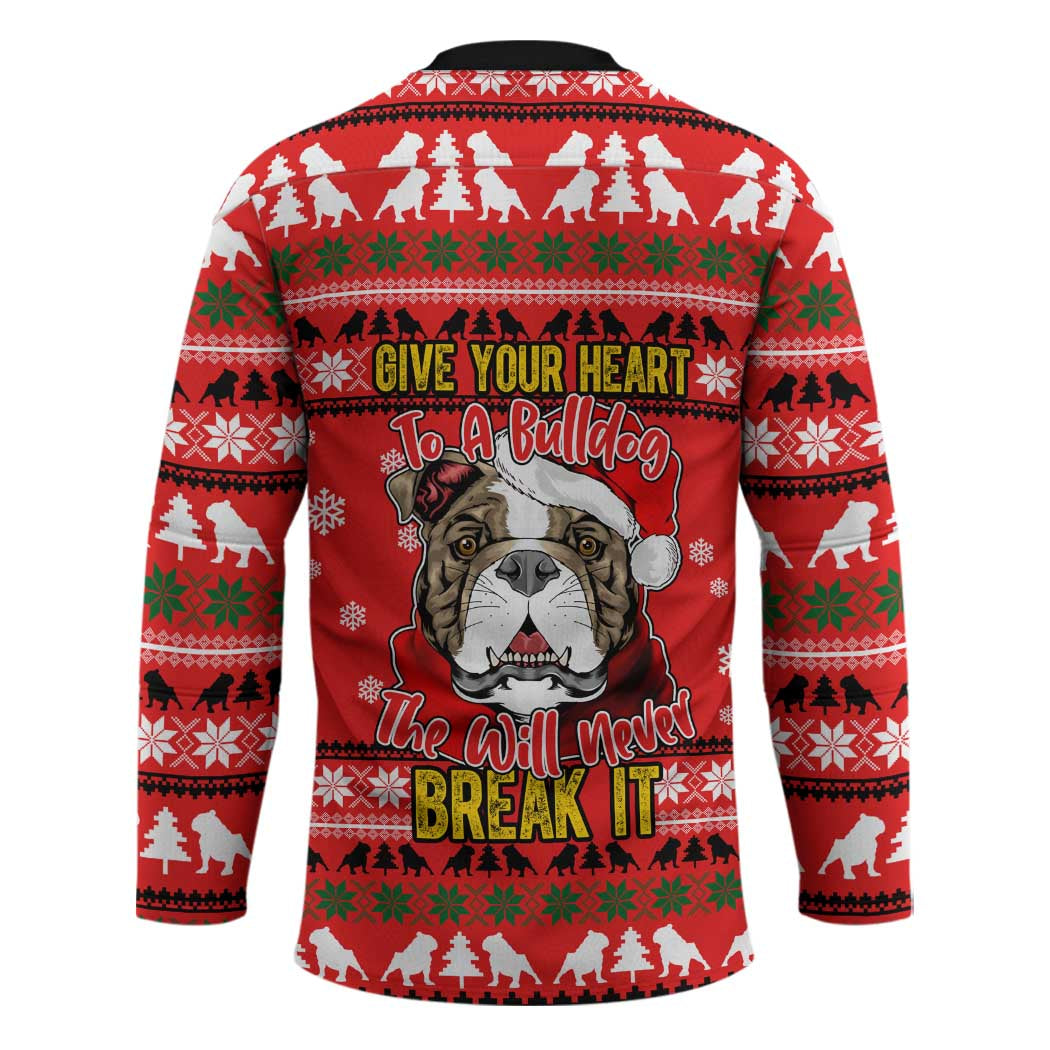 Give Your Heart Pitbull Dog Christmas Hockey Jersey Xmas Holiday Patterns - Wonder Print Shop