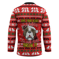Give Your Heart Pitbull Dog Christmas Hockey Jersey Xmas Holiday Patterns - Wonder Print Shop