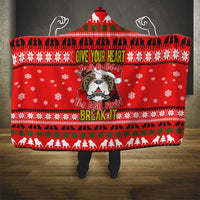 Give Your Heart Pitbull Dog Christmas Hooded Blanket Xmas Holiday Patterns - Wonder Print Shop