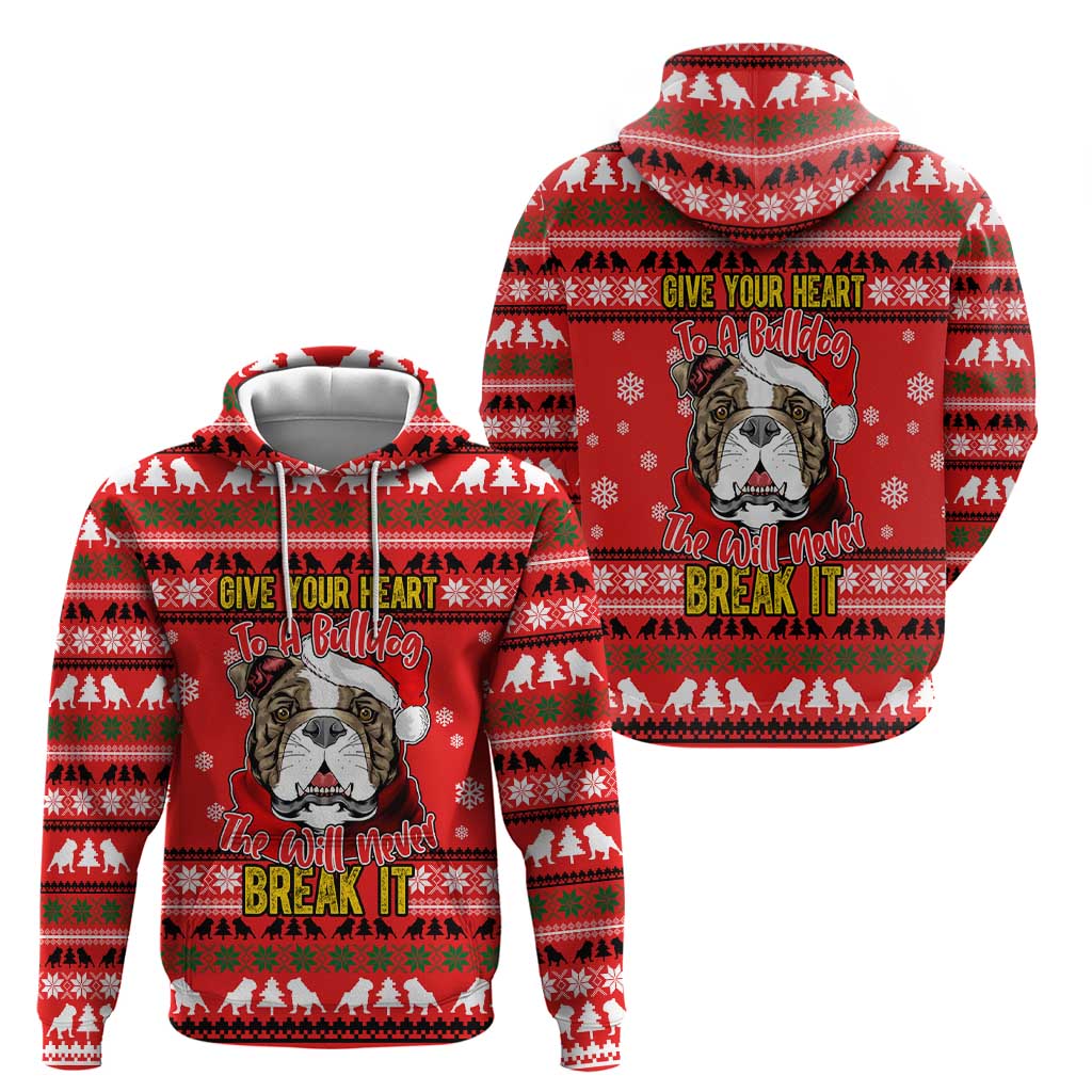 Give Your Heart Pitbull Dog Christmas Hoodie Xmas Holiday Patterns - Wonder Print Shop