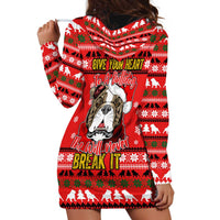 Give Your Heart Pitbull Dog Christmas Hoodie Dress Xmas Holiday Patterns - Wonder Print Shop