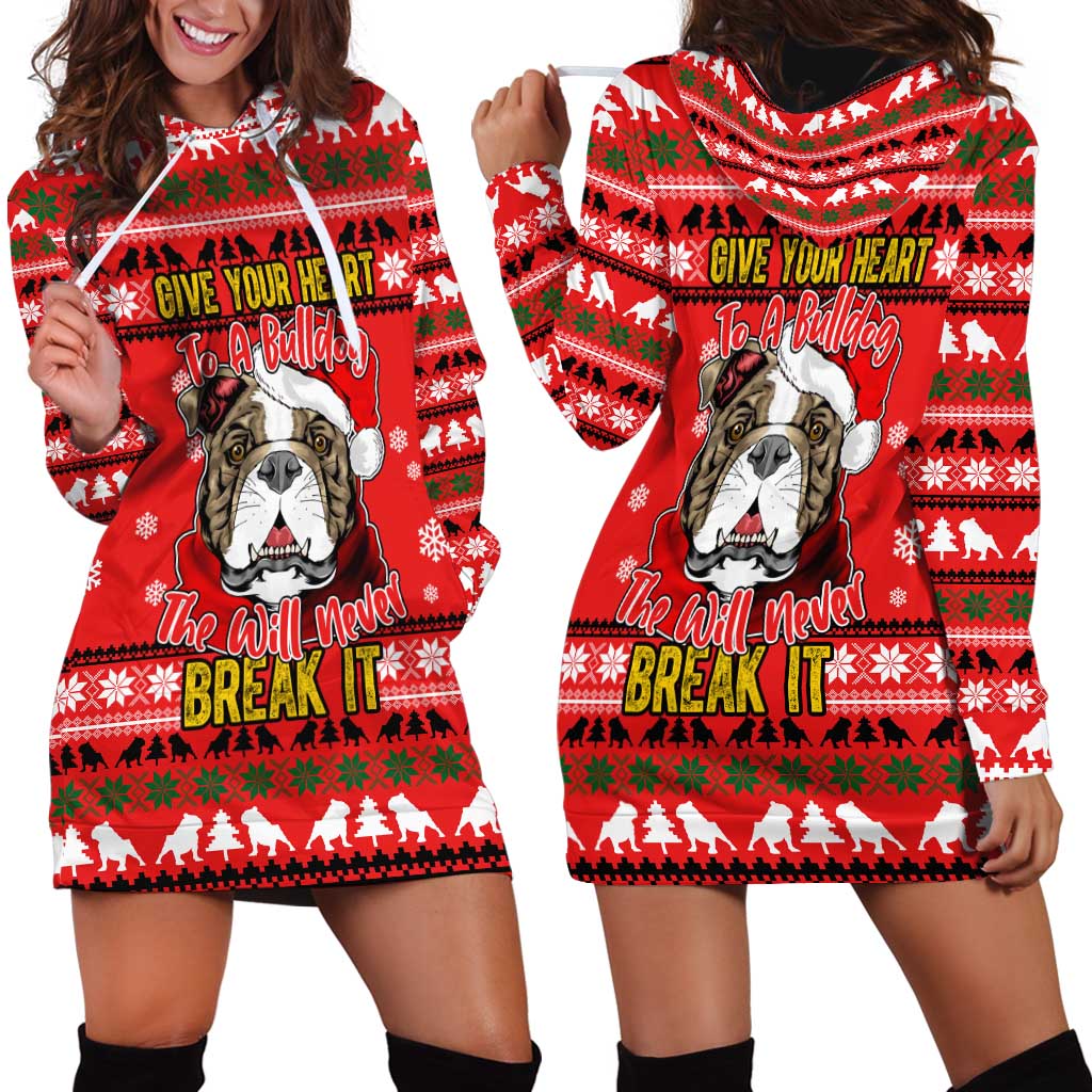 Give Your Heart Pitbull Dog Christmas Hoodie Dress Xmas Holiday Patterns - Wonder Print Shop