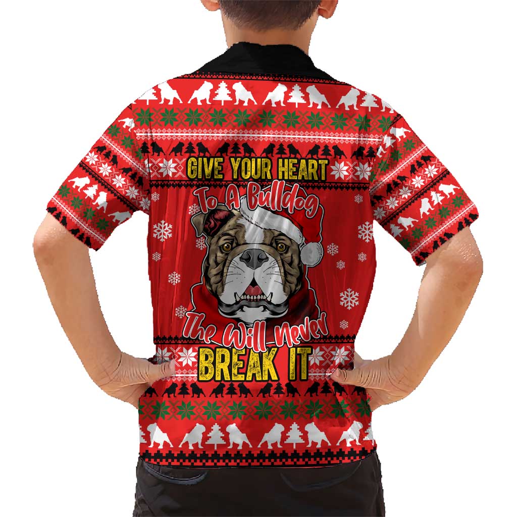 Give Your Heart Pitbull Dog Christmas Kid Hawaiian Shirt Xmas Holiday Patterns - Wonder Print Shop