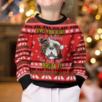 Give Your Heart Pitbull Dog Christmas Kid Ugly Christmas Sweater Xmas Holiday Patterns - Wonder Print Shop