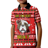 Give Your Heart Pitbull Dog Christmas Kid Polo Shirt Xmas Holiday Patterns - Wonder Print Shop