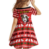 Give Your Heart Pitbull Dog Christmas Kid Short Sleeve Dress Xmas Holiday Patterns - Wonder Print Shop