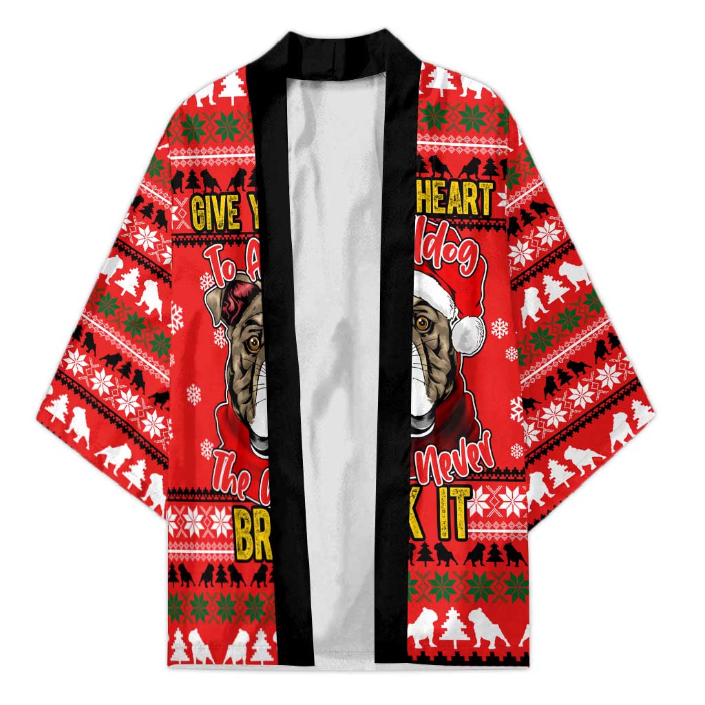 Give Your Heart Pitbull Dog Christmas Kimono Xmas Holiday Patterns - Wonder Print Shop