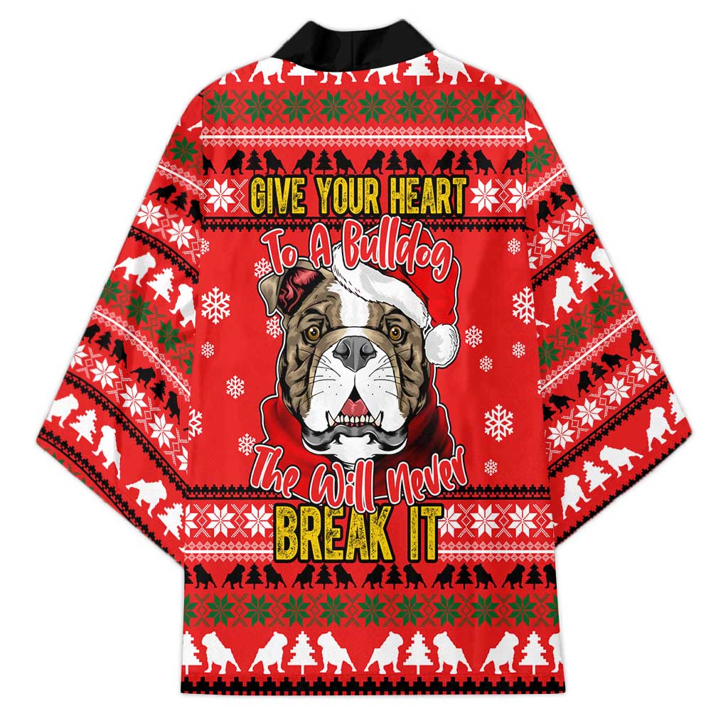 Give Your Heart Pitbull Dog Christmas Kimono Xmas Holiday Patterns - Wonder Print Shop