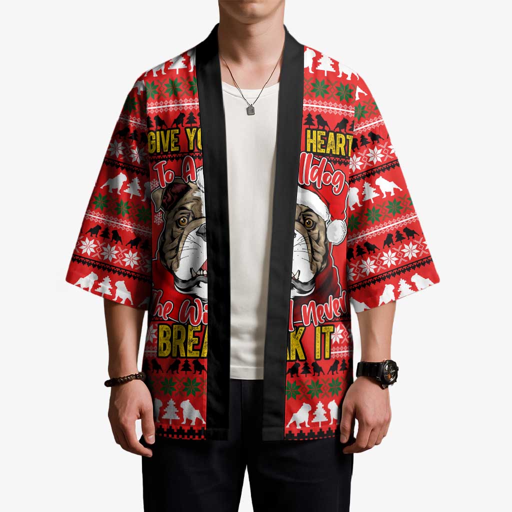 Give Your Heart Pitbull Dog Christmas Kimono Xmas Holiday Patterns - Wonder Print Shop