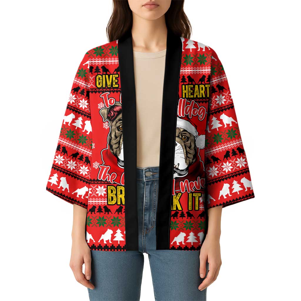 Give Your Heart Pitbull Dog Christmas Kimono Xmas Holiday Patterns - Wonder Print Shop