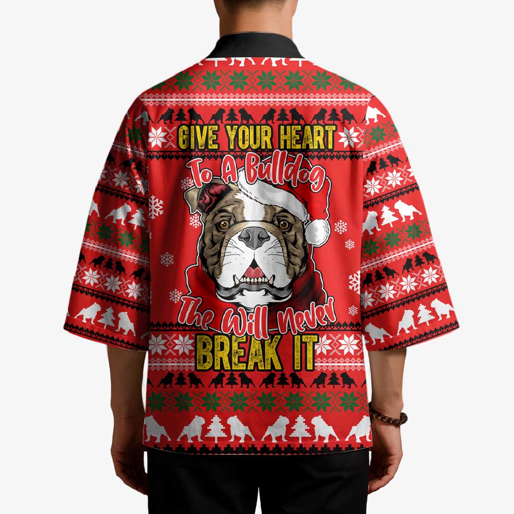 Give Your Heart Pitbull Dog Christmas Kimono Xmas Holiday Patterns - Wonder Print Shop