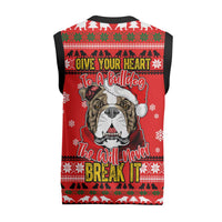 Give Your Heart Pitbull Dog Christmas Knitted V-Neck Vest Xmas Holiday Patterns - Wonder Print Shop