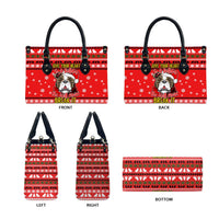Give Your Heart Pitbull Dog Christmas Leather Bag Xmas Holiday Patterns - Wonder Print Shop