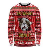 Give Your Heart Pitbull Dog Christmas Long Sleeve Shirt Xmas Holiday Patterns - Wonder Print Shop