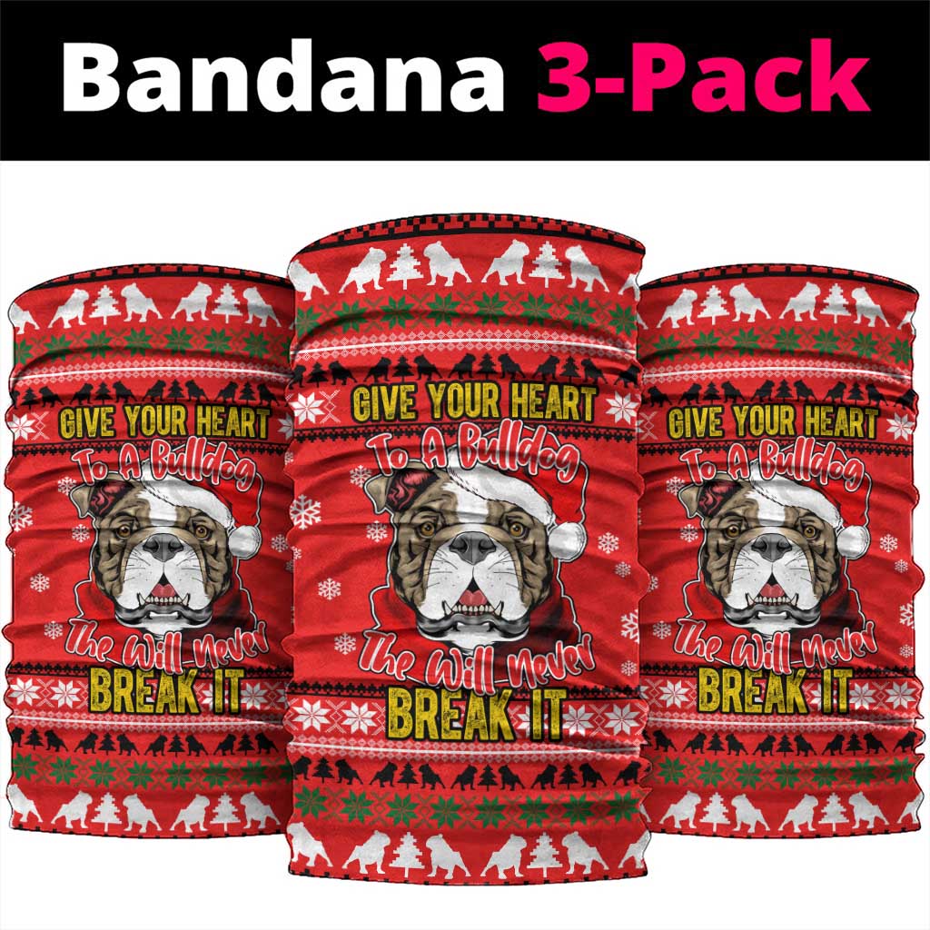 Give Your Heart Pitbull Dog Christmas Neck Gaiter Xmas Holiday Patterns - Wonder Print Shop