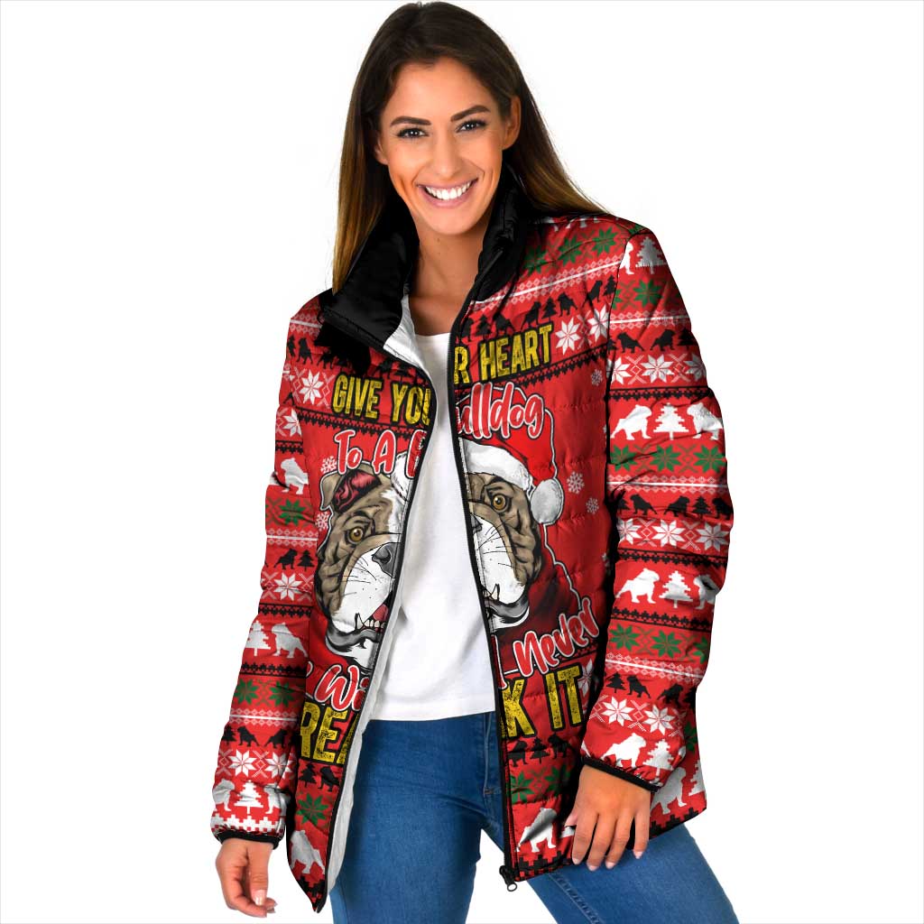 Give Your Heart Pitbull Dog Christmas Padded Jacket Xmas Holiday Patterns - Wonder Print Shop