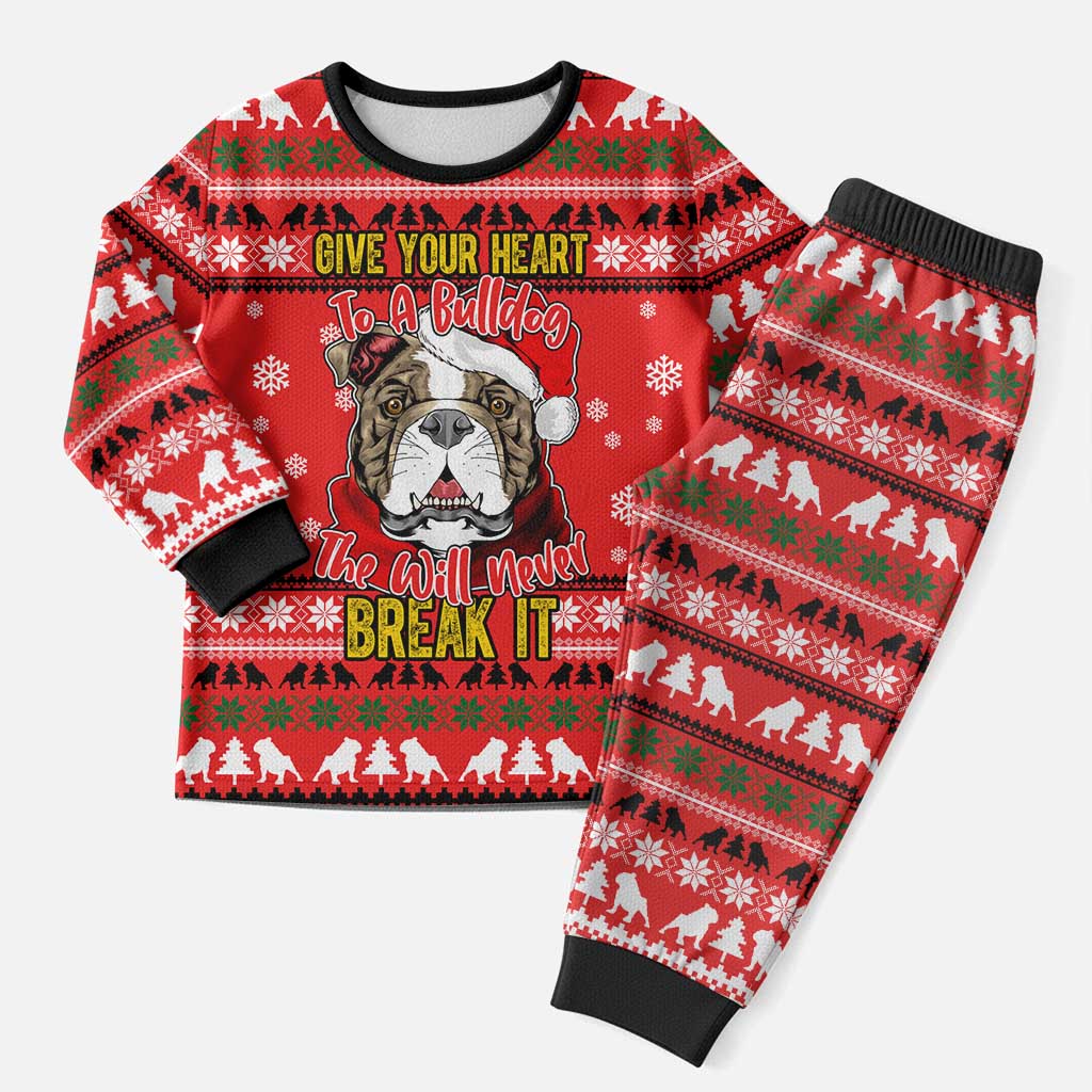 Give Your Heart Pitbull Dog Christmas Pajama Set Xmas Holiday Patterns - Wonder Print Shop