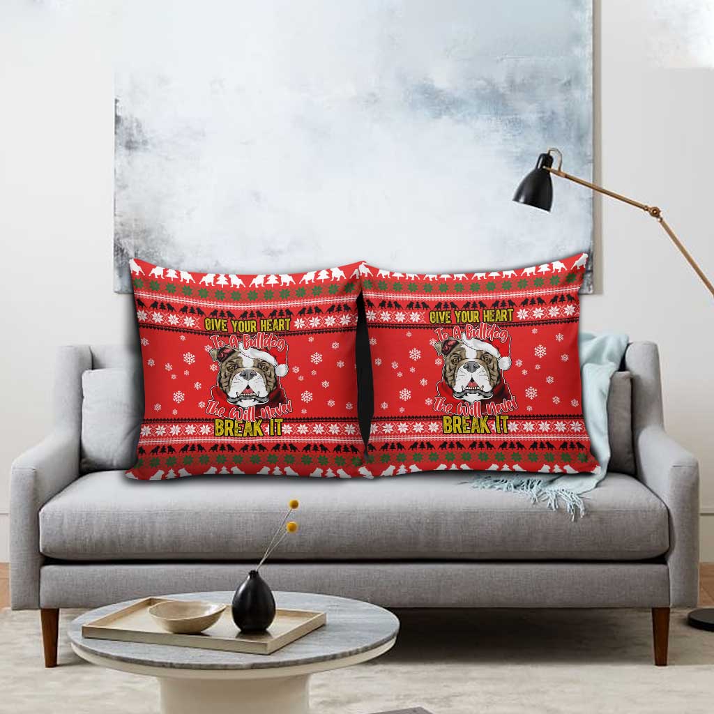 Give Your Heart Pitbull Dog Christmas Pillow Cover Xmas Holiday Patterns - Wonder Print Shop