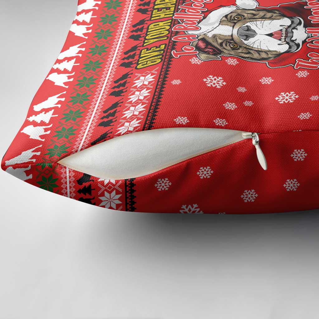Give Your Heart Pitbull Dog Christmas Pillow Cover Xmas Holiday Patterns - Wonder Print Shop