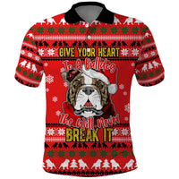 Give Your Heart Pitbull Dog Christmas Polo Shirt Xmas Holiday Patterns - Wonder Print Shop