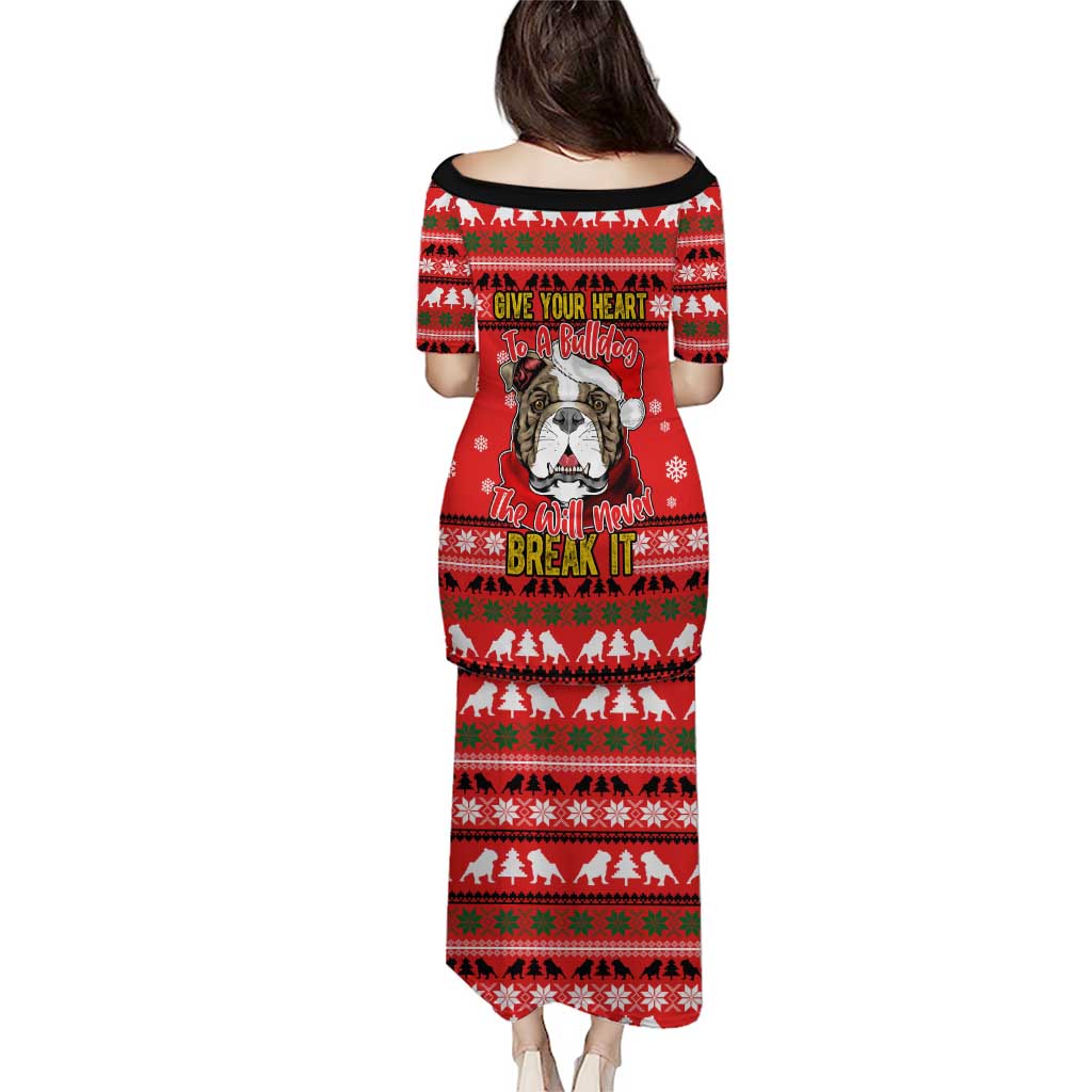 Give Your Heart Pitbull Dog Christmas Puletasi Xmas Holiday Patterns - Wonder Print Shop