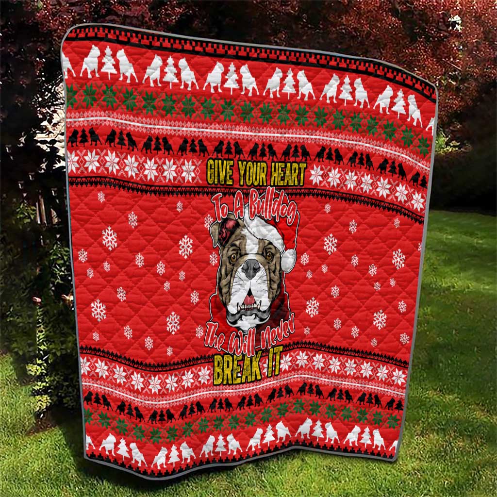 Give Your Heart Pitbull Dog Christmas Quilt Xmas Holiday Patterns - Wonder Print Shop