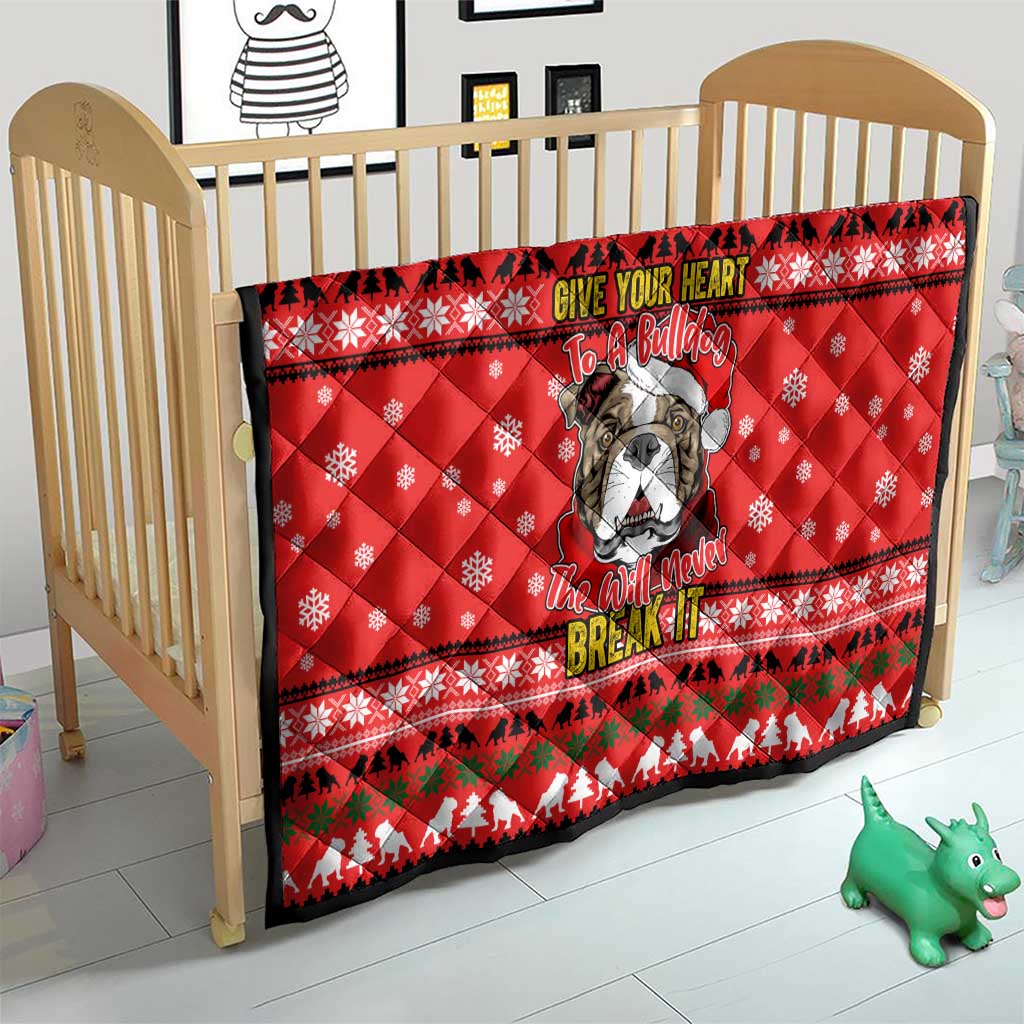 Give Your Heart Pitbull Dog Christmas Quilt Xmas Holiday Patterns - Wonder Print Shop