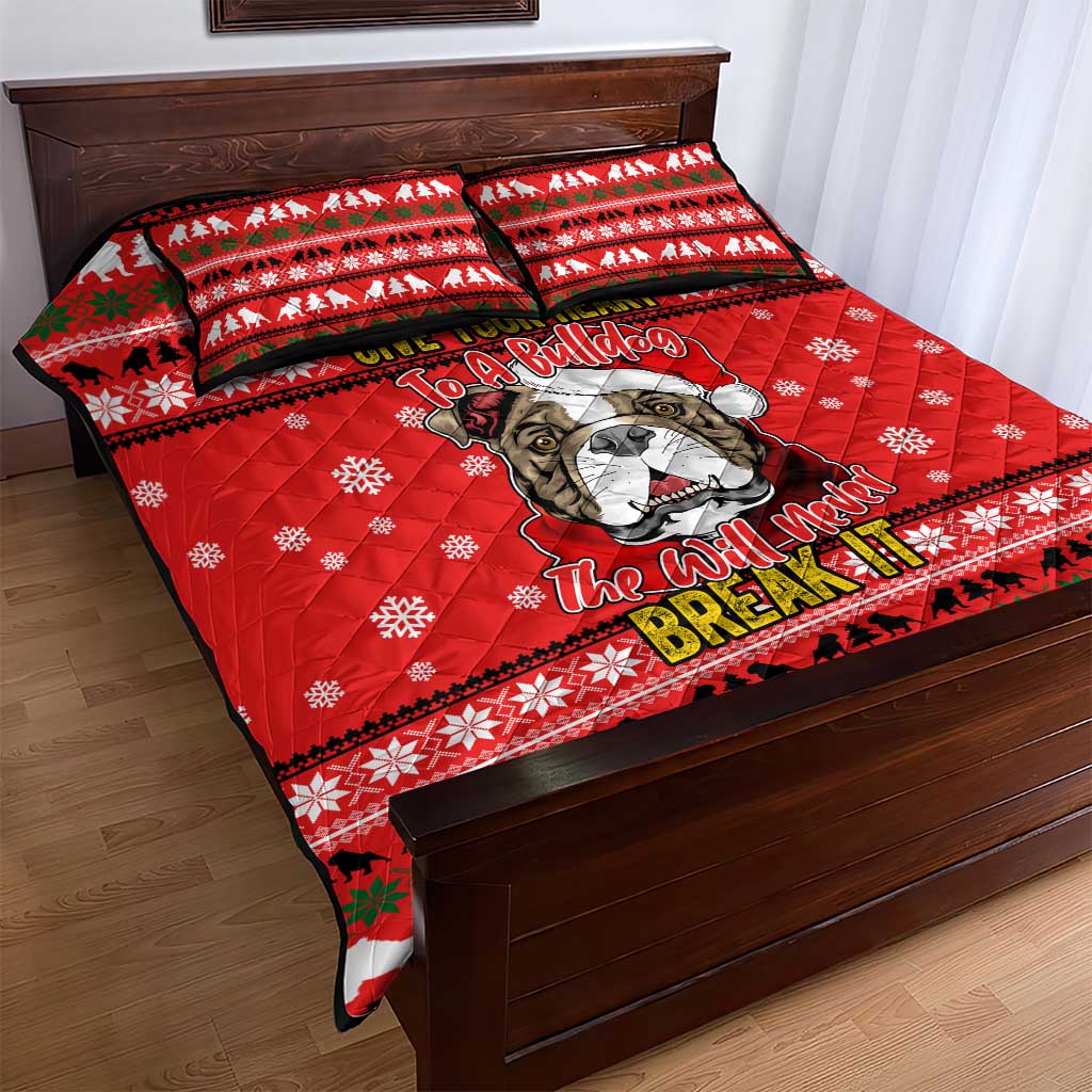 Give Your Heart Pitbull Dog Christmas Quilt Bed Set Xmas Holiday Patterns - Wonder Print Shop