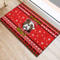 Give Your Heart Pitbull Dog Christmas Rubber Doormat Xmas Holiday Patterns - Wonder Print Shop
