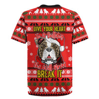 Give Your Heart Pitbull Dog Christmas Rugby Jersey Xmas Holiday Patterns - Wonder Print Shop