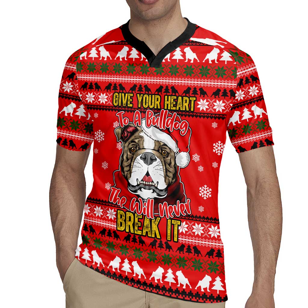 Give Your Heart Pitbull Dog Christmas Rugby Jersey Xmas Holiday Patterns - Wonder Print Shop
