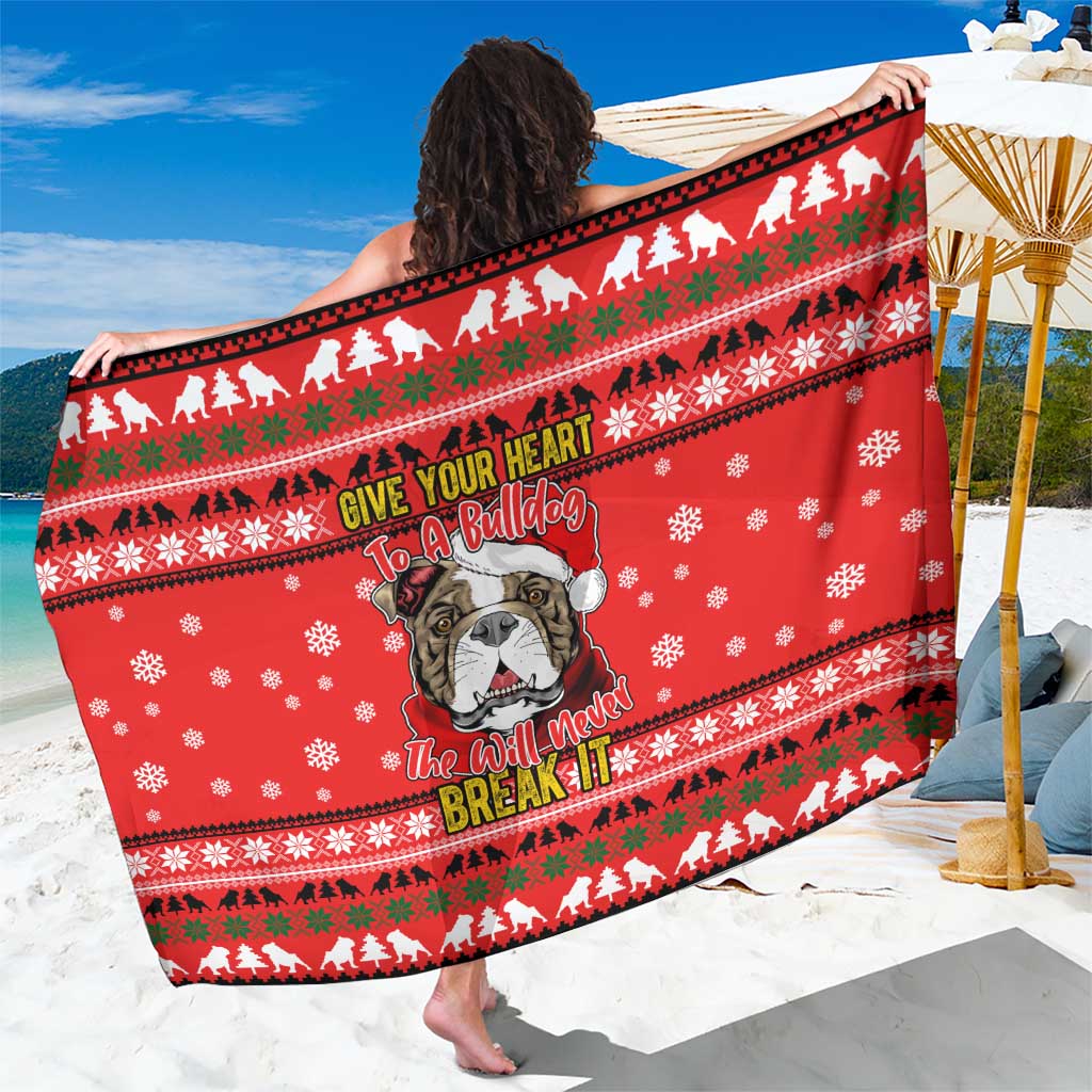 Give Your Heart Pitbull Dog Christmas Sarong Xmas Holiday Patterns - Wonder Print Shop