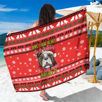 Give Your Heart Pitbull Dog Christmas Sarong Xmas Holiday Patterns - Wonder Print Shop