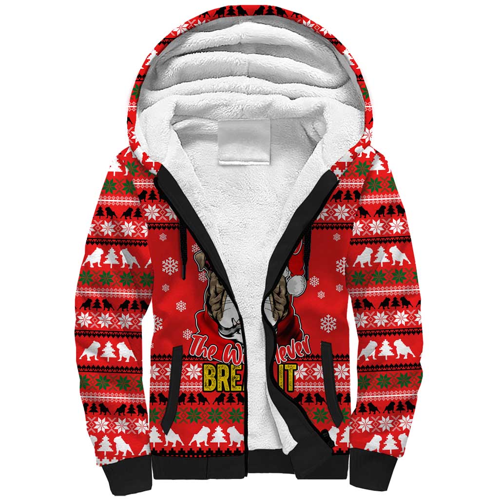 Give Your Heart Pitbull Dog Christmas Sherpa Hoodie Xmas Holiday Patterns - Wonder Print Shop