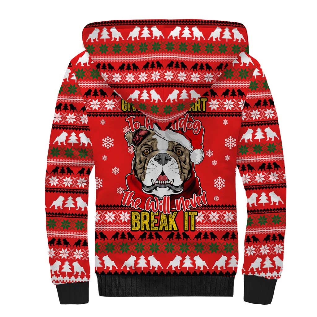 Give Your Heart Pitbull Dog Christmas Sherpa Hoodie Xmas Holiday Patterns - Wonder Print Shop