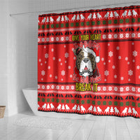 Give Your Heart Pitbull Dog Christmas Shower Curtain Xmas Holiday Patterns - Wonder Print Shop